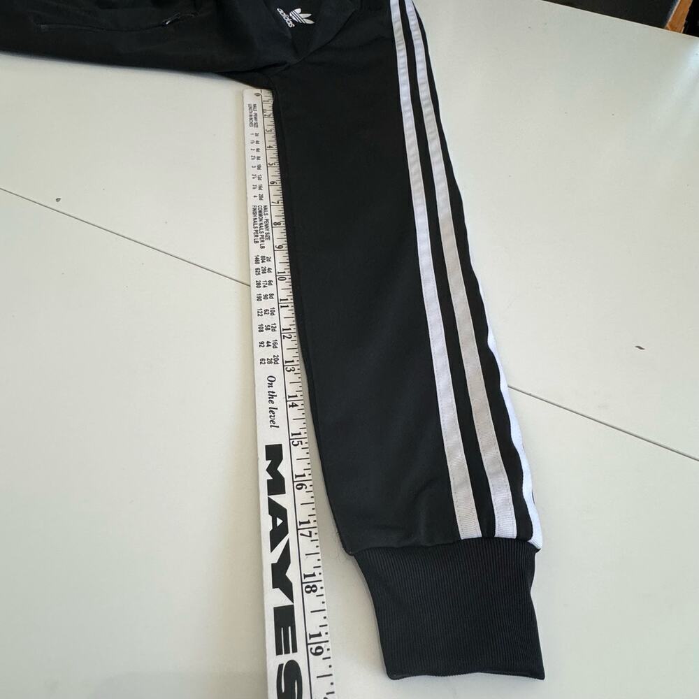 Adidas Track Jacket 3-Stripes Zip‎ Up Black White Size S - Picture 8 of 8